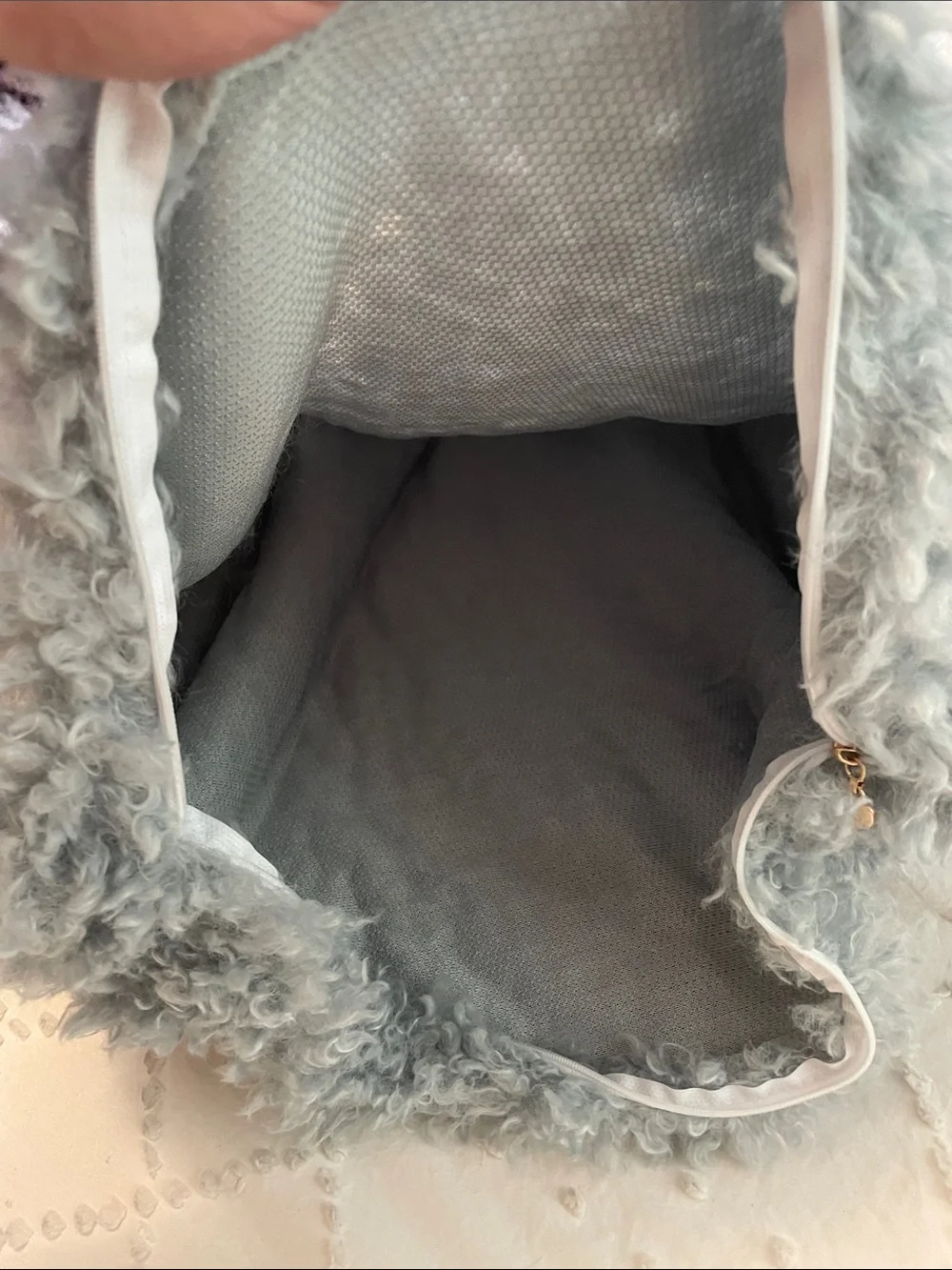 Plush Light Blue Sherpa fleece Accent Pillow Covers - Pack of 2